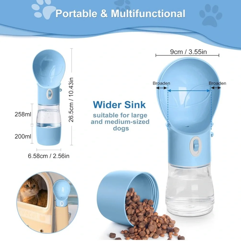 NEW Dog Water Bottle - Dishwasher Safe Material for Multifunctional Portable